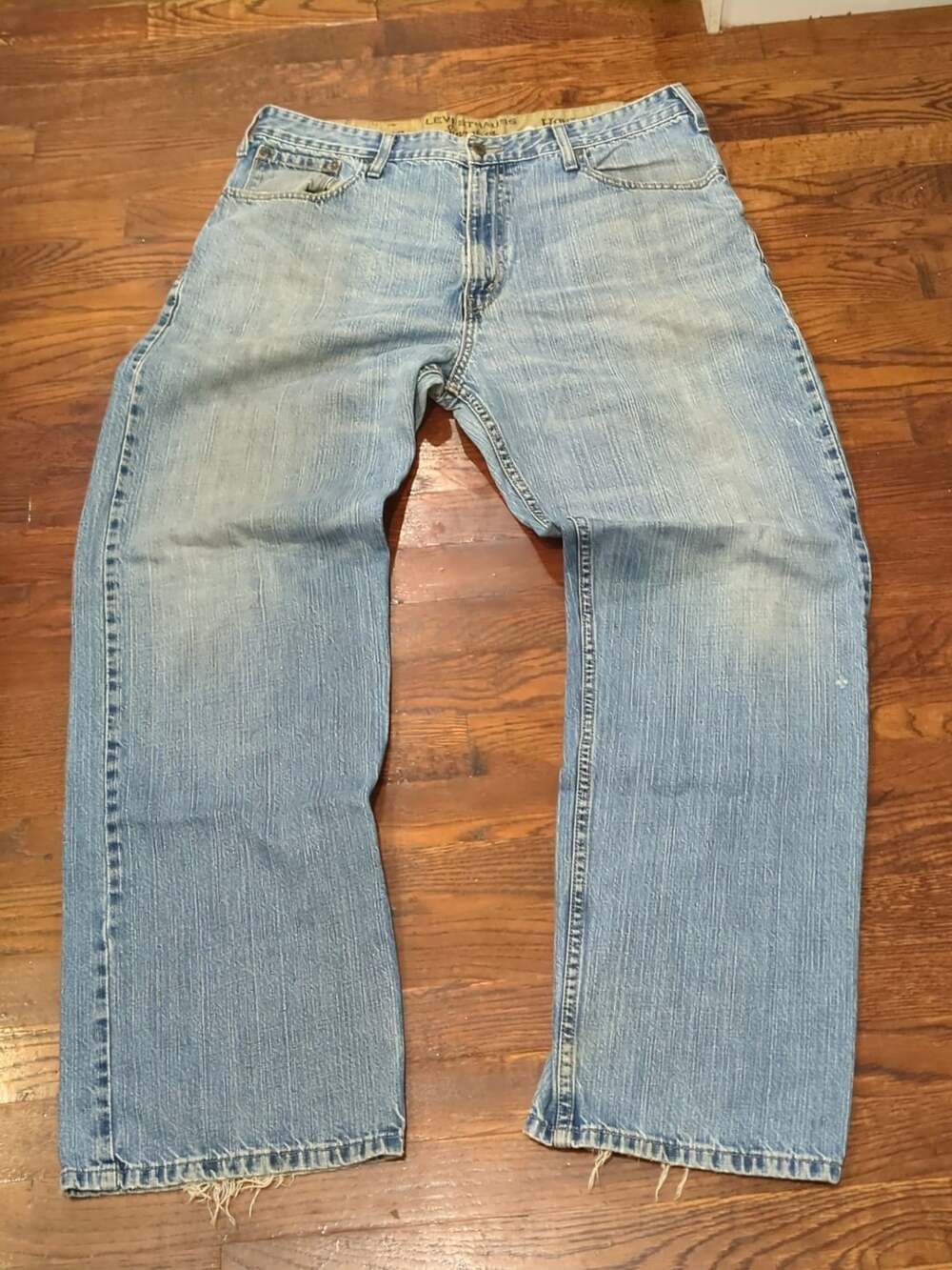 Levi Strauss Signature Loose Straight Size 36x34 Light Wash Denim